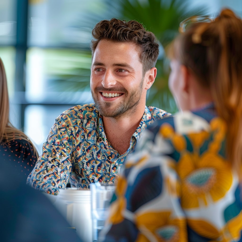 Kleurrijke banner met drie HR professionals